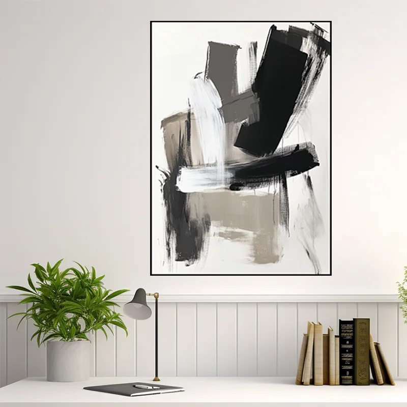

Home Decoration Pure Hand-Painted Texture Modern Minimalism Abstract Oil Painting Foyer Living Room Bedroom High-End Hanging Map