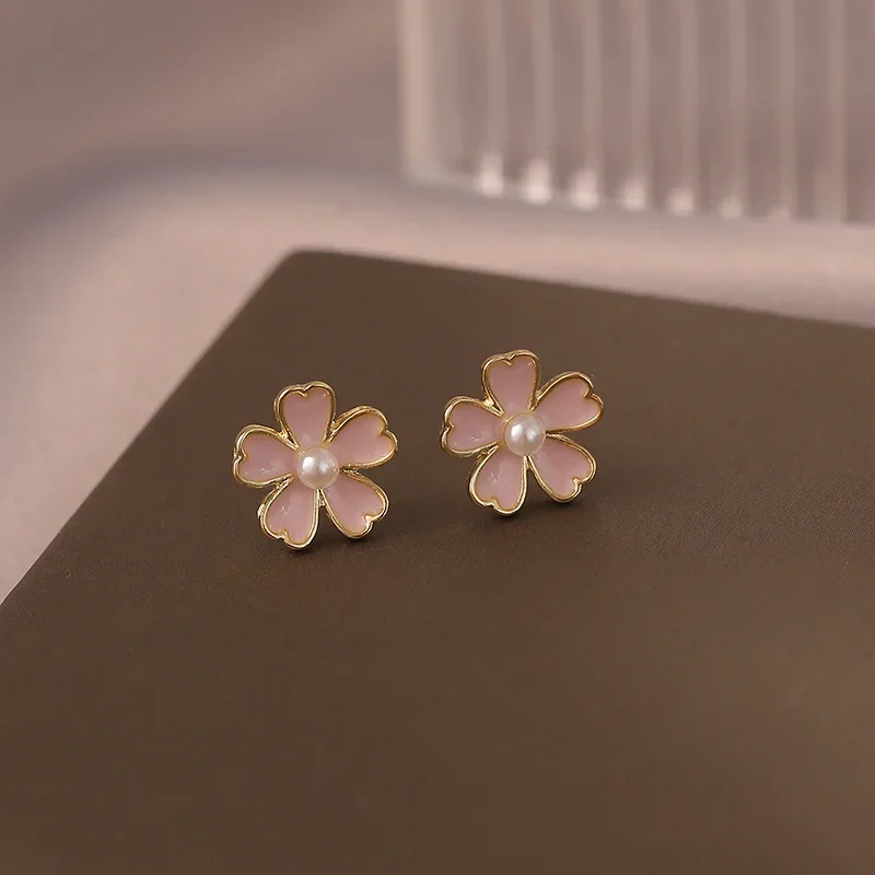 Orecchini a Clip smaltati a forma di fiore in stile coreano senza Piercing per la festa delle ragazze simpatici gioielli con Clip per l\'orecchio