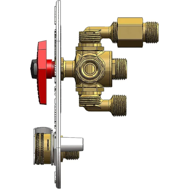 RV MANRV102-RF RV Water Service Panel with 4 Function Low Lead Brass Valve Supply  Bypass for Tank Filling & Maintenance