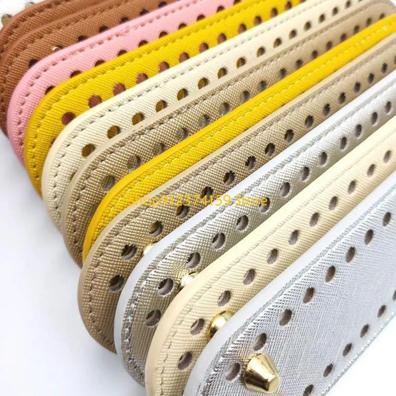 G5AE Leather Bottom Base with Pre-drilled Holes for Knitting Purse Handbag DIY Shoulder Bag