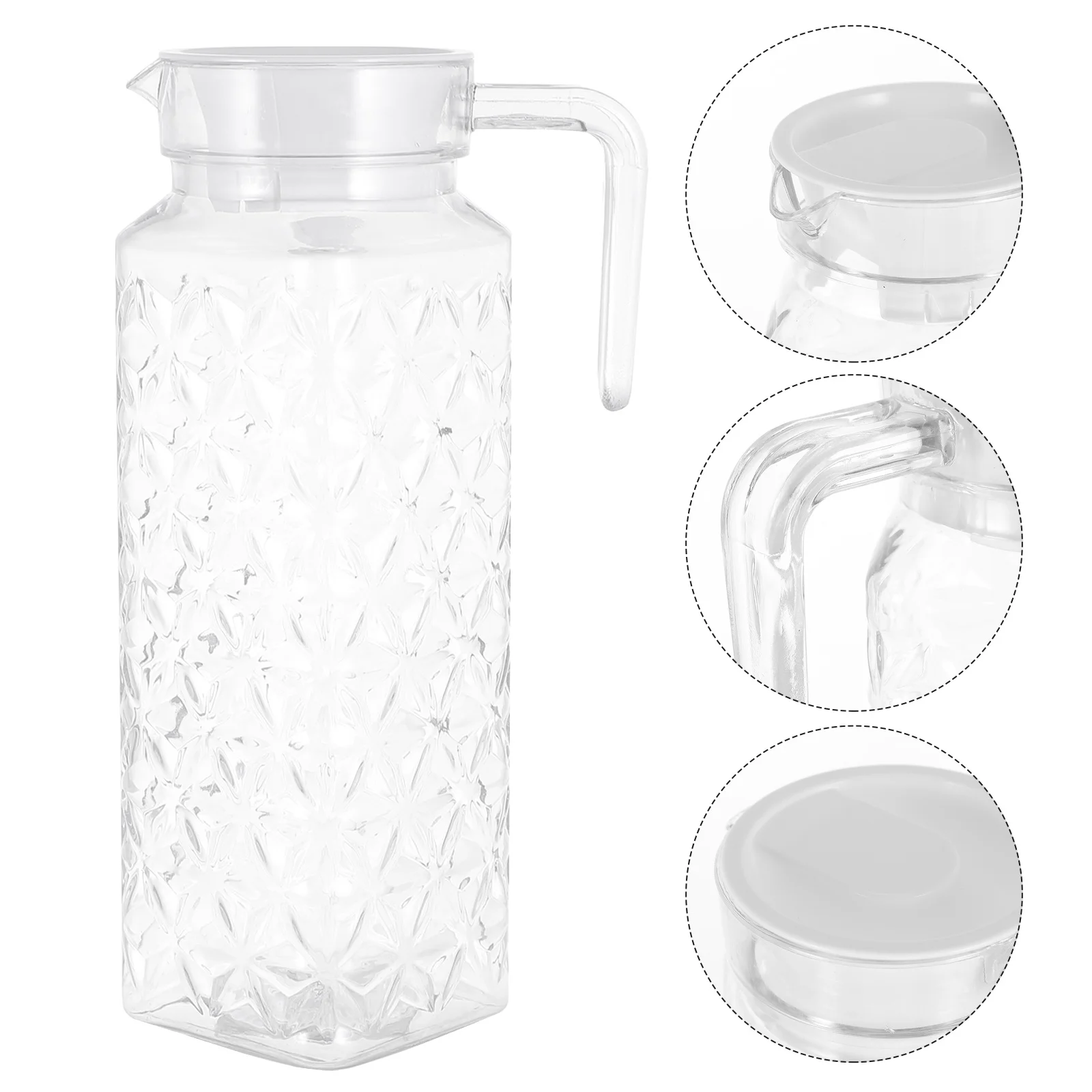 

1Pcs Diamond Cold Water Bottle Large Leak-Proof Transparent Tea Kettle 1.1L Portable Reusable Heat-Resistant Water Mug for Home
