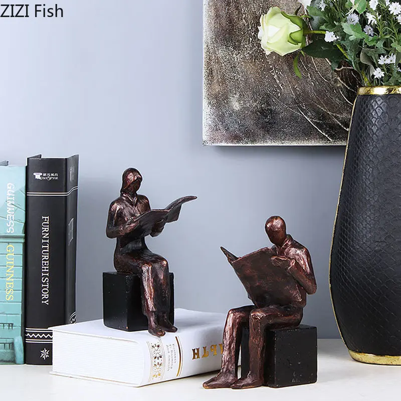 

Creative Readers Sculpture Creative Crafts Scholar Characters Resins Furnishings Desk Decoration Ornaments Figures Statue