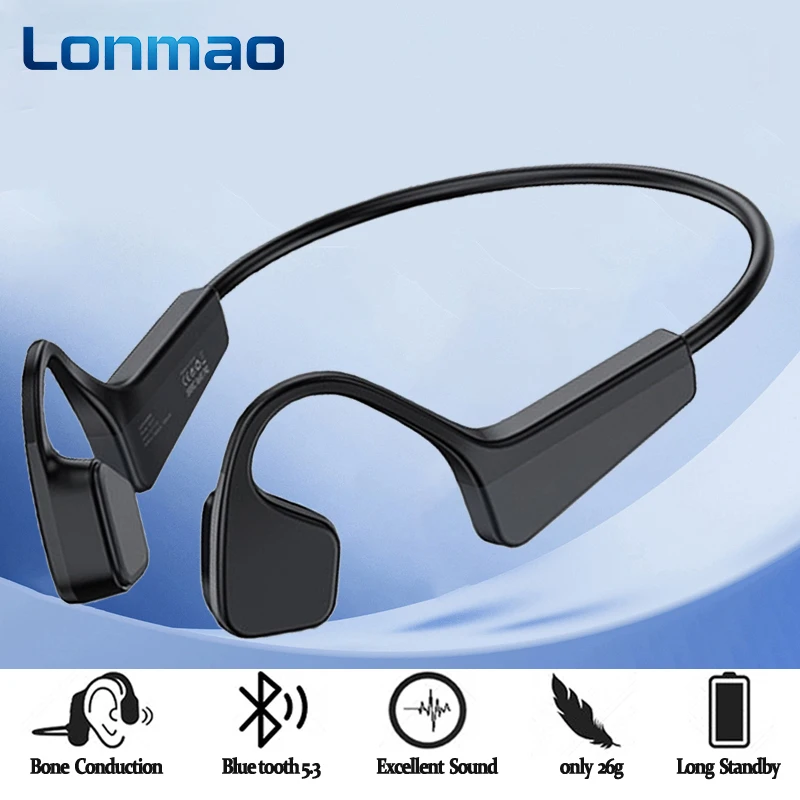 Cuffie Bluetooth 5.3 a Conduzione Ossea, Auricolari Sportivi HiFi, Cuffie Wireless TWS con Microfono per la Corsa