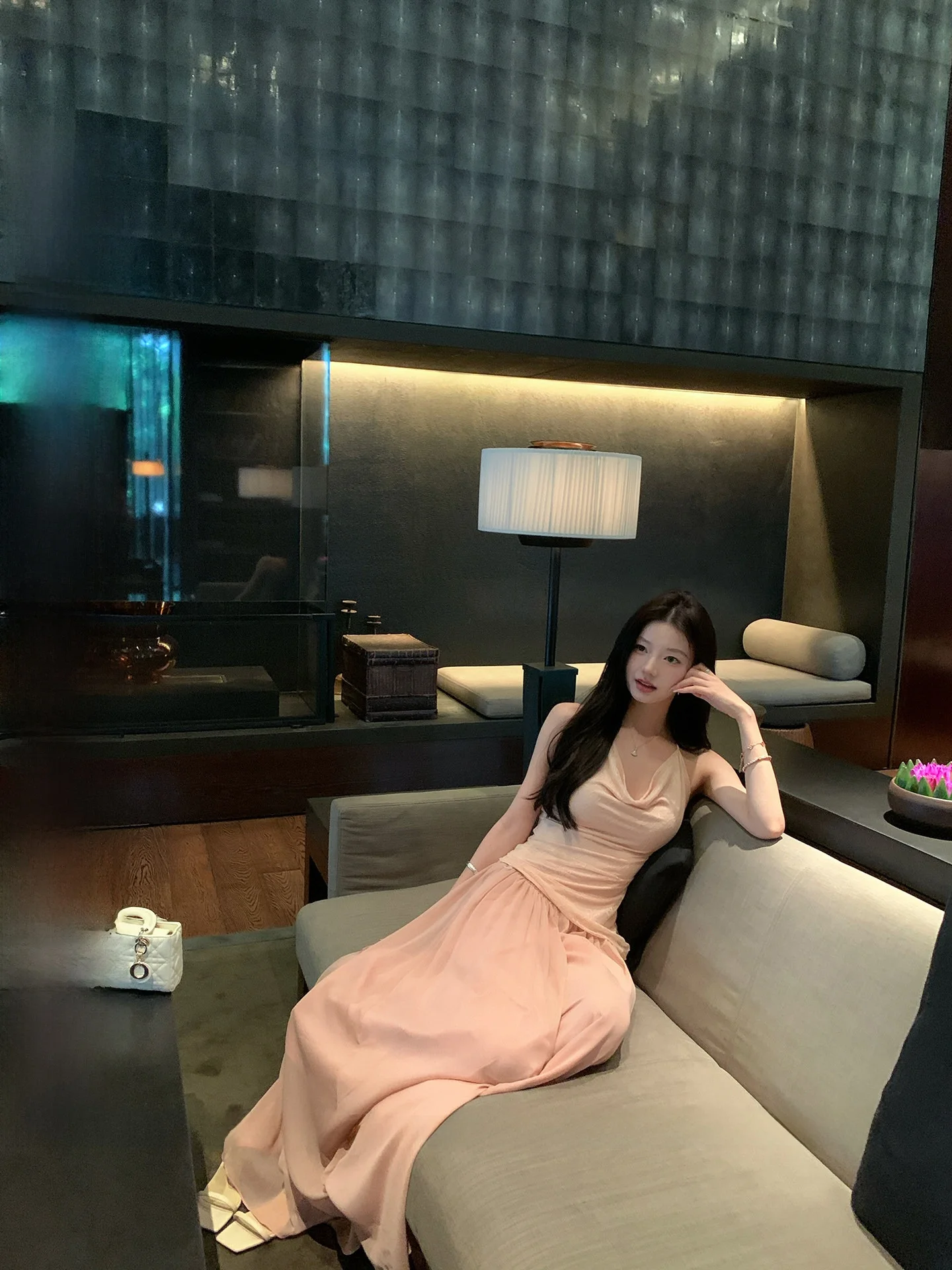 

Брюки Serene Dusk Pink Halflinger с высокой талией, прямые, повседневные, в корейском стиле, для работы, модные, простой дизайн