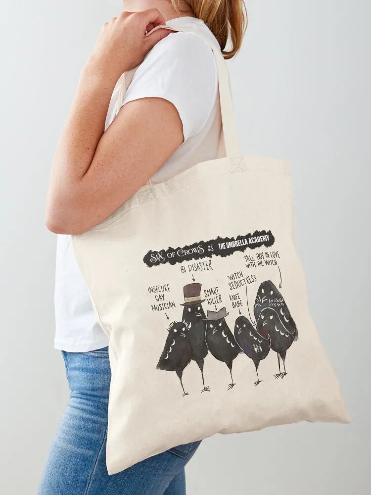 ستة من الغربان مثل The Umbrella Academy Tote Bag حقيبة قماش للمتسوقين حقائب كبيرة الحجم حقائب هدايا