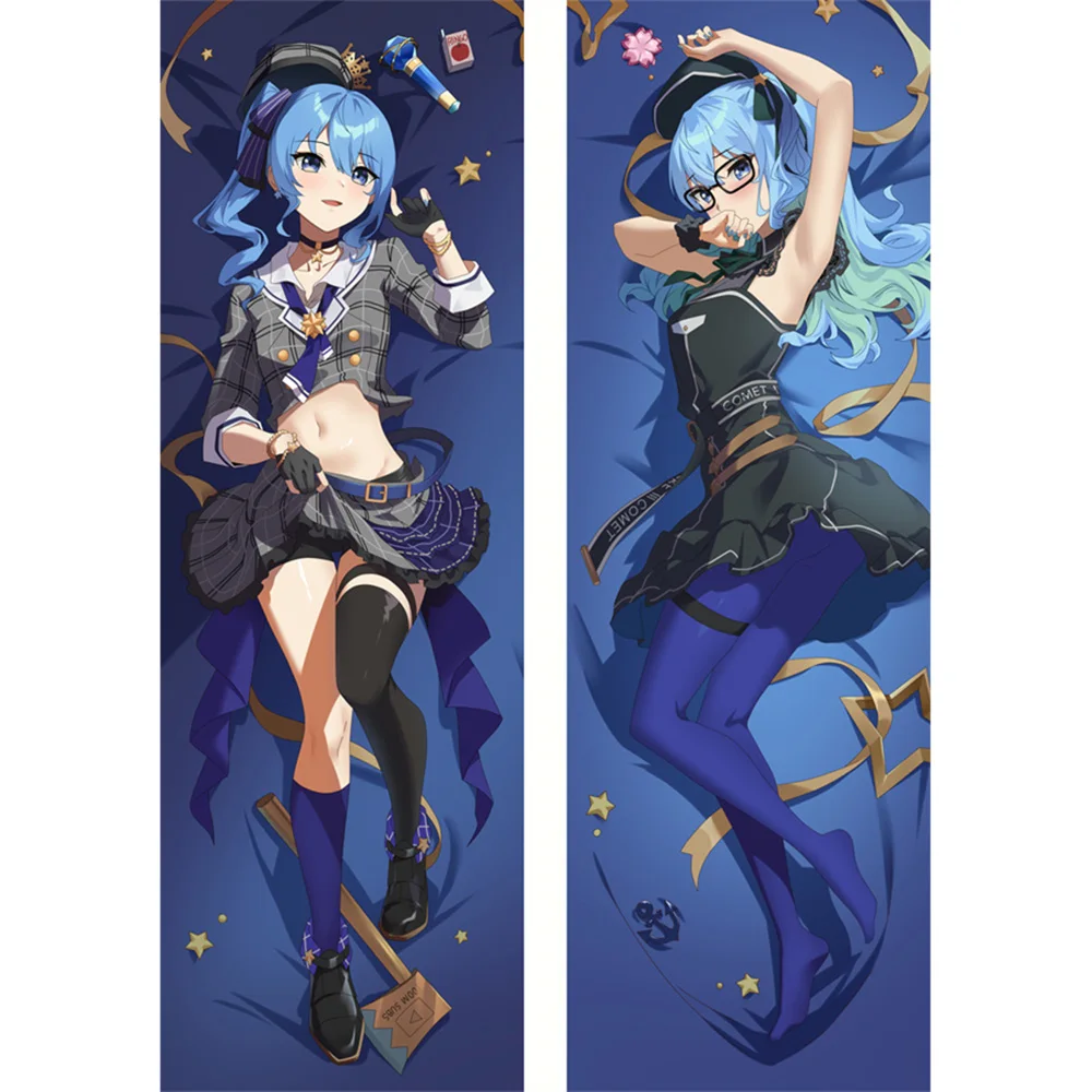 

Vtuber Hoshimachi Suisei Dakimakura Waifu 2WAY Hugging Body Pillow Case Gift Anime Sexy Pillow Case Otaku Cushion Cover