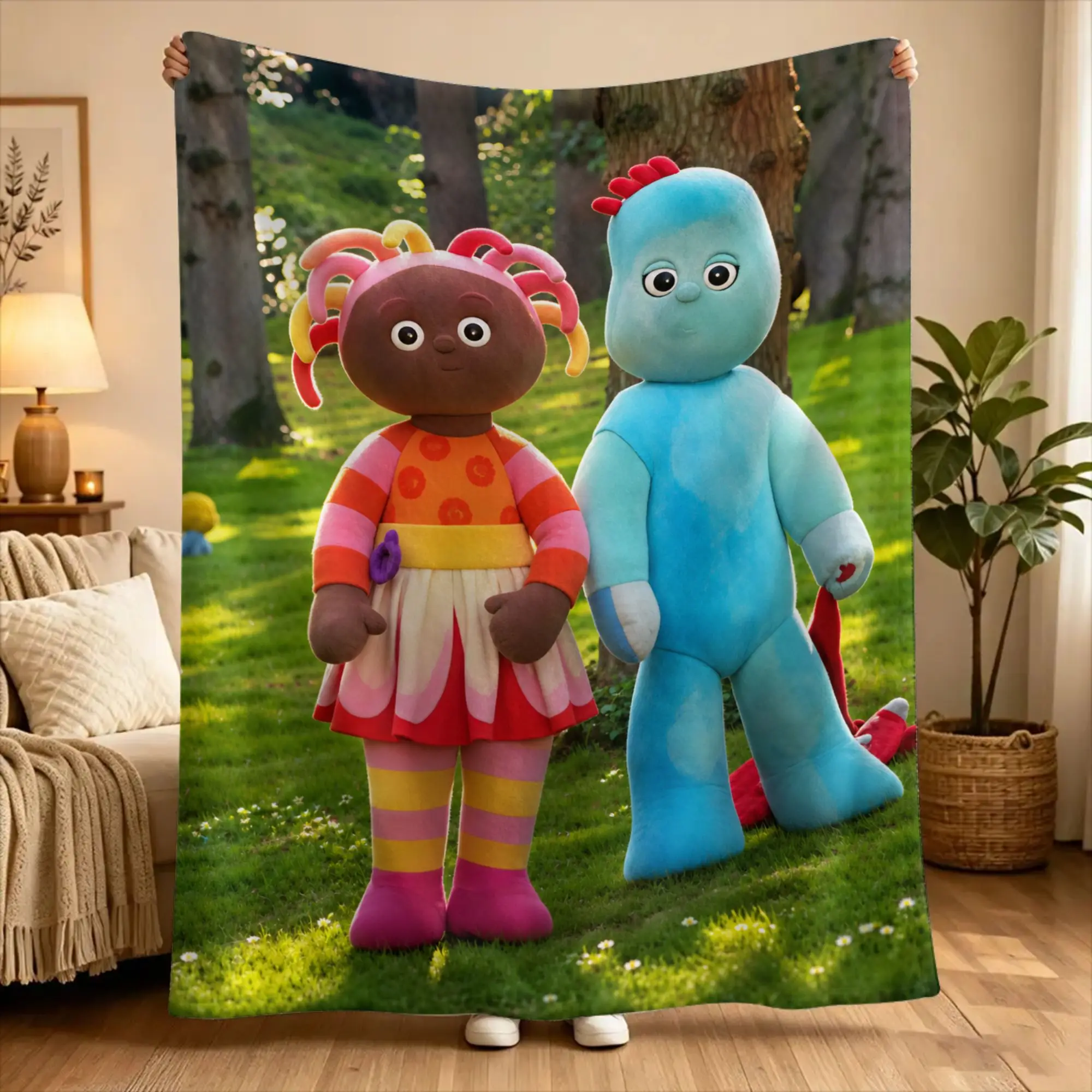The Haahoos In the night garden Throw Blanket  Flannel Bedspread For Living Room Novelty Sofa Bed Cover