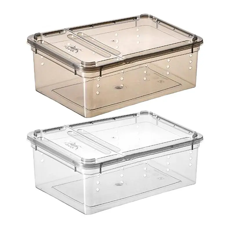 1PCS Reptile Tank Insect Spiders Tortoise Lizard pp Transparent Breeding Box Vivarium Lid Reptile Pet Product