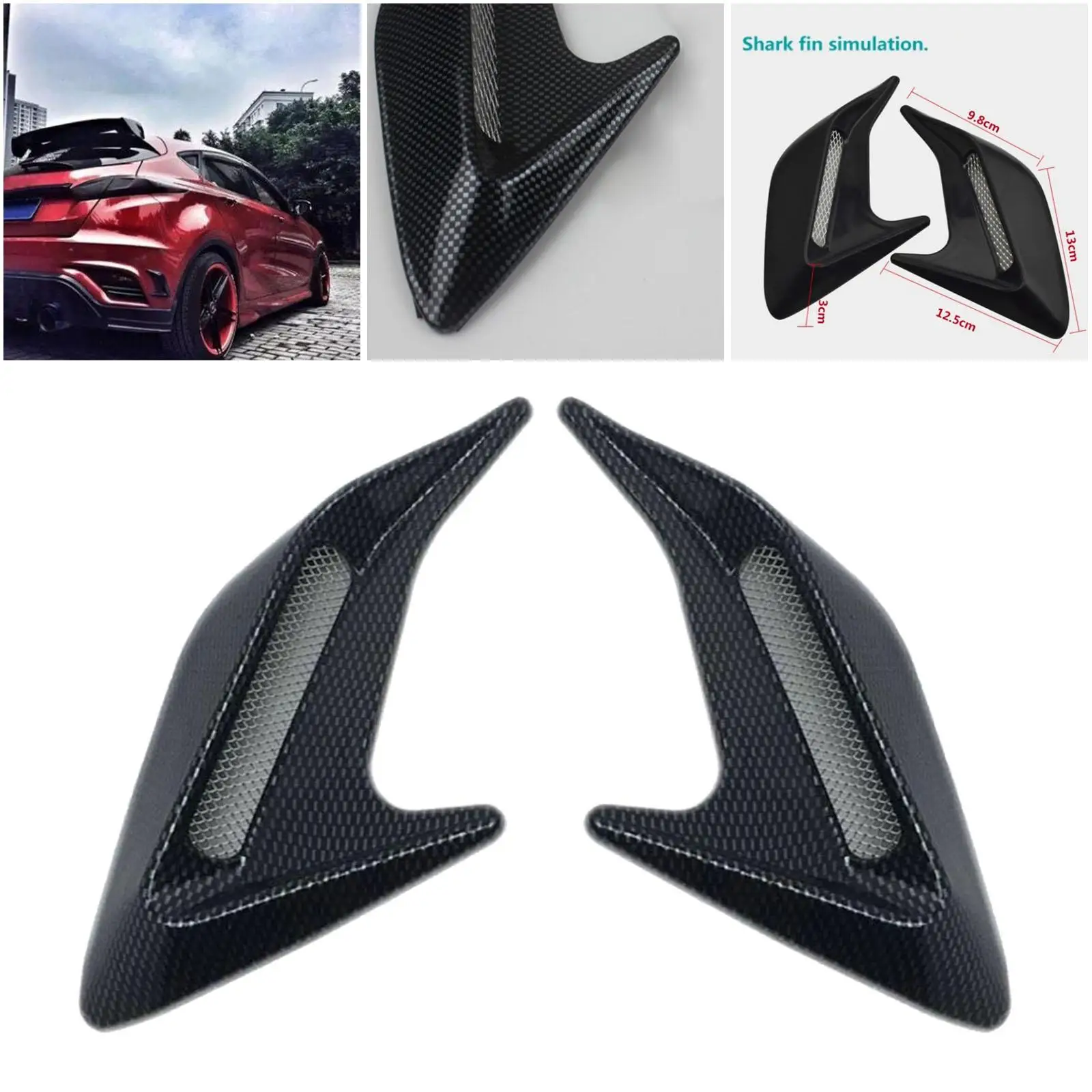 2-6pack 2pcs Car Side Air Flow Vent Sticker Air Flow Adhesive Decor