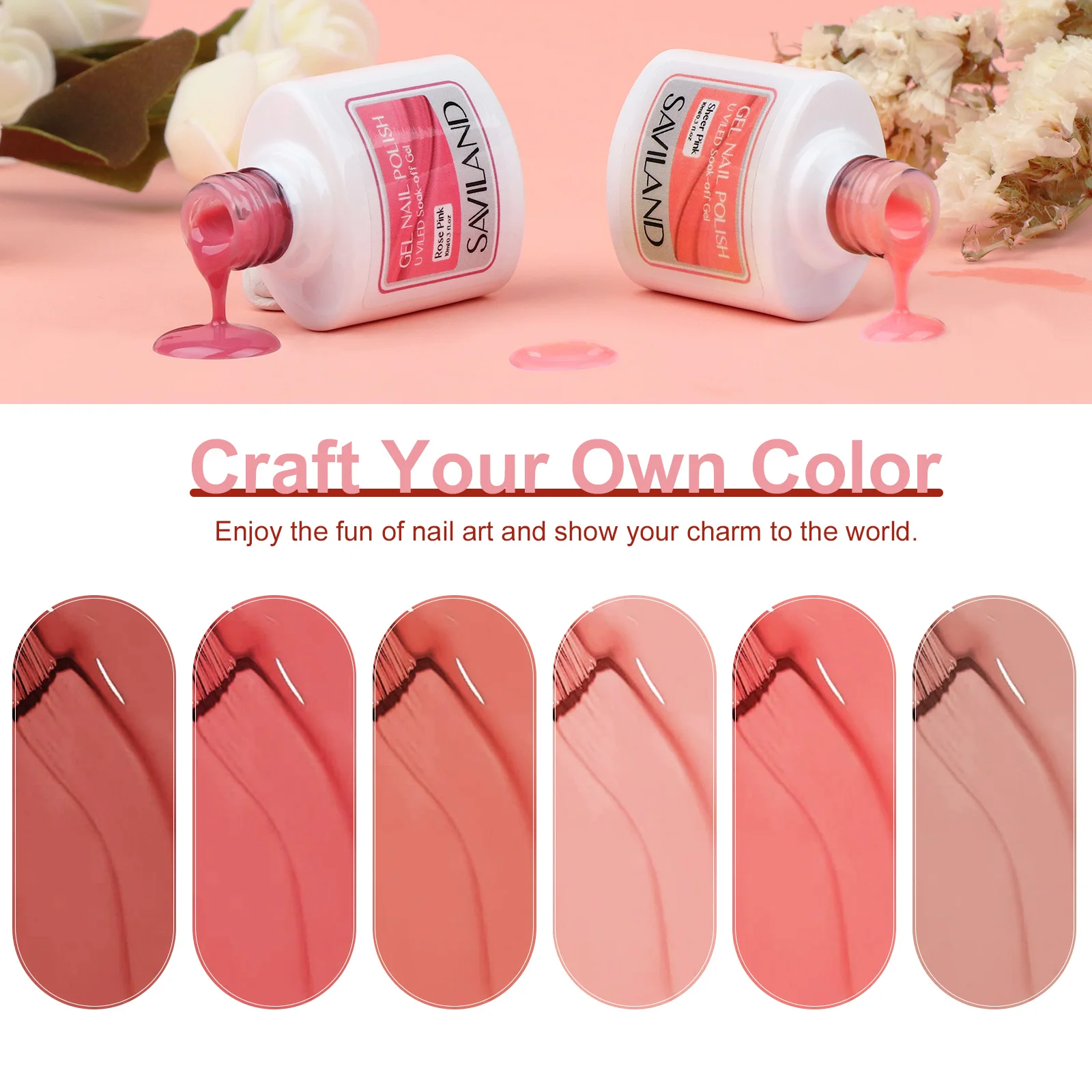 Saviland 6 stücke 10ml gel nagellack transparent gelee schiere nagellack einweichen uv nagel kunst gel politur startset für zuhause diy