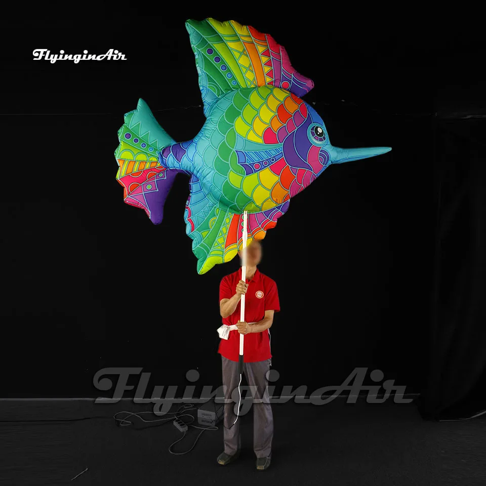 Wonderful Holding Colorful Inflatable Fish Puppet Parade Balloon Blow Up Marine Animal For Sea Theme Event