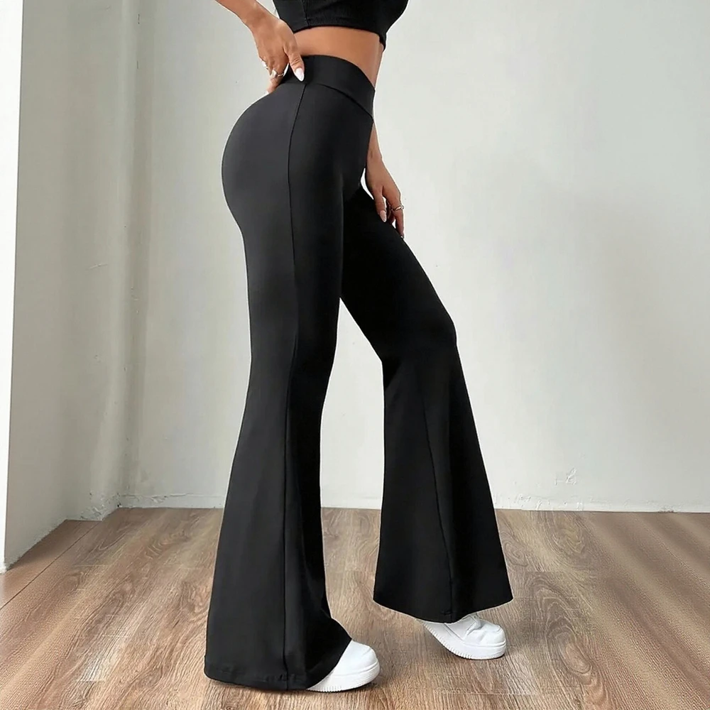 Dames elegante zachte effen volledige lengte casual broek herfst winter dagelijks basic mode