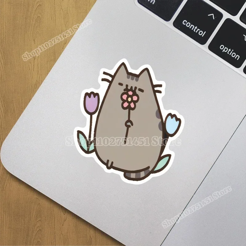 Pusheen-pegatinas de gato gordo para niños, calcomanía de grafiti para álbum de recortes, monopatín, equipaje, teléfono, decoración impermeable,