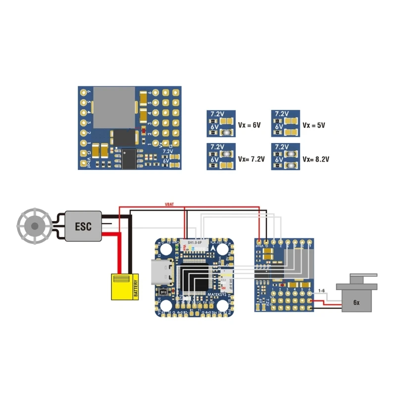 Efficient MATEK SERVO Power Supply Solution Power Distribution Flight Control Board for Model Aircraft Servo Accessories K1KF