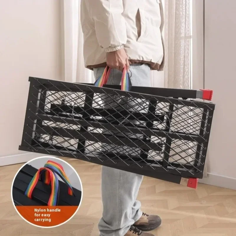 Bold Steel Square Tube Folding Horse Stool Ladder, Anti Slip Mesh Folding Ladder, Mobile Platform Ladder, Folding ScaffoldA13
