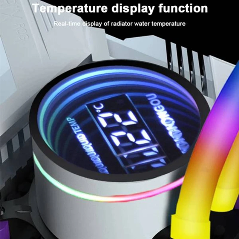 Water Cooler 360Mm ARGB Cpu Cooler For  Lga2011v3 1200 For AMD AM4 IWONGOU Pc Water Cooling Temperature Display