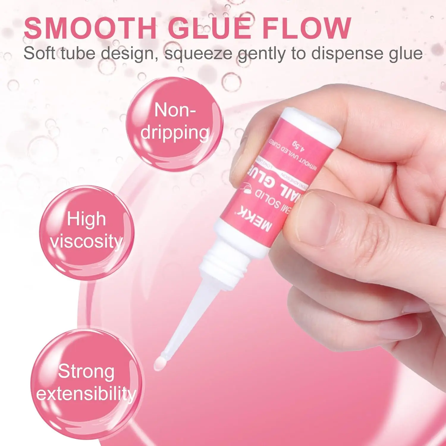 Półstały klej do paznokci, 10 sztuk po 45g, mocny klej do paznokci doczepianych, nie wymaga lampy UV, długotrwały żel do akrylu i sztucznych paznokci.