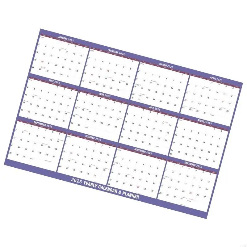 2025 سنة كاملة لعرض مخطط التقويم 2025 مخطط تقويم الجدار القابل للمحواة من يناير إلى ديسمبر لمنظمي المنزل K1KF
