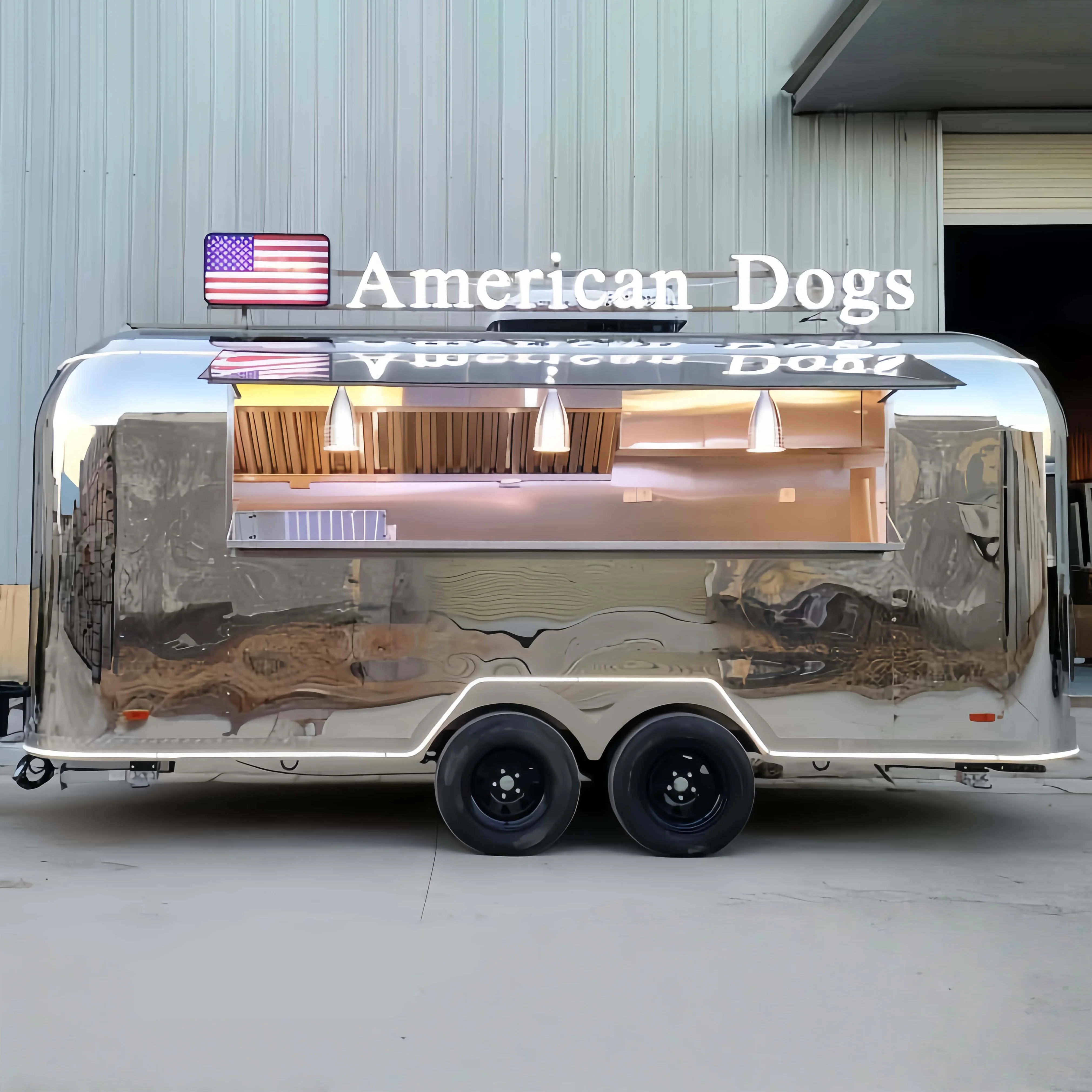 

Customized Food Truck Trailer with Full Kitchen Outdoor Restaurant Street Mobile Cart Coffee Trailer