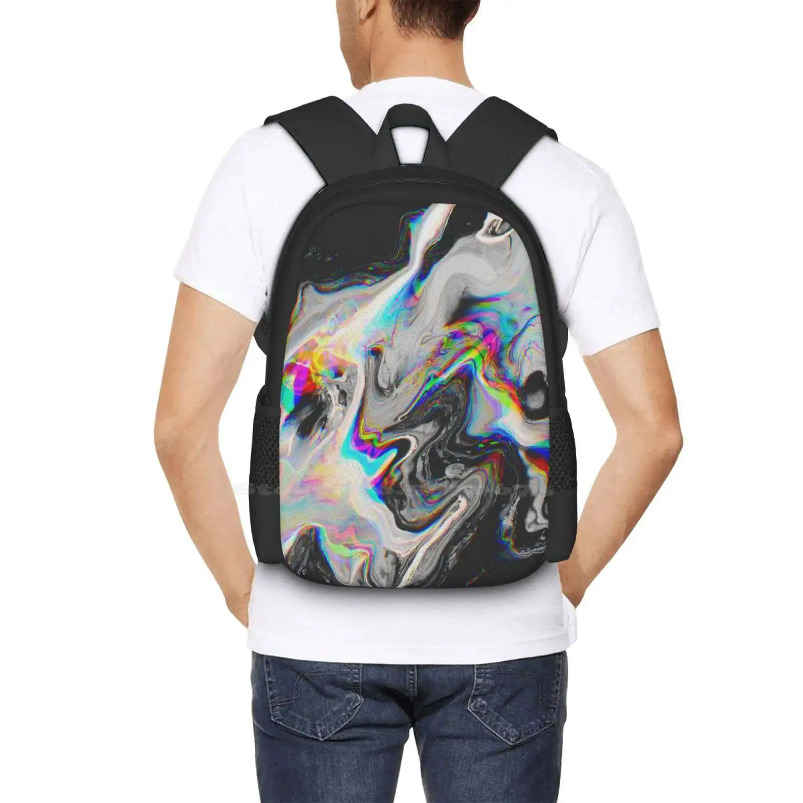 In Her Eyes That Says It All Teen College Student Backpack Pattern Design Bags Abstract Paint Pattern Texture Concept Color