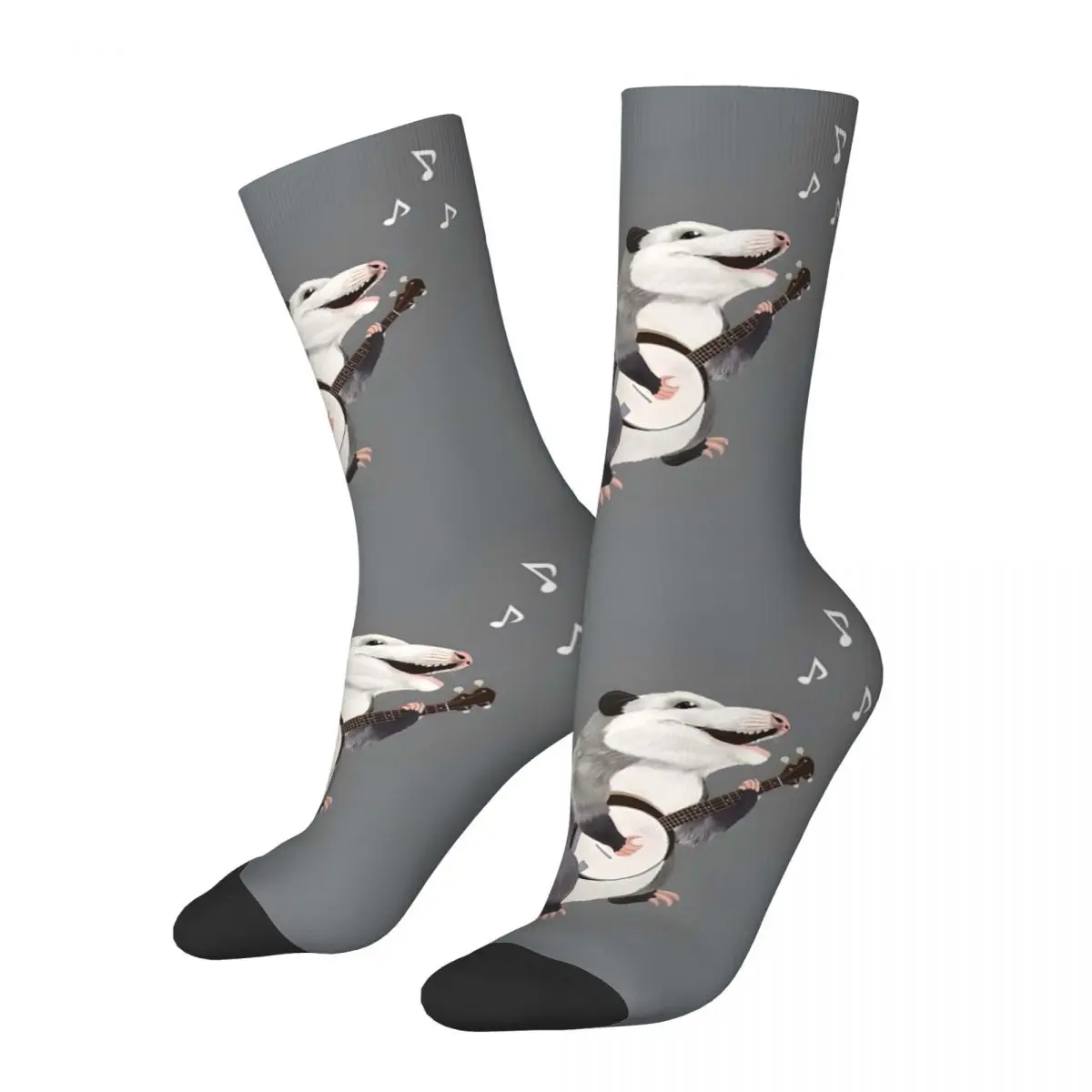 Singing Banjo Player Opossum Musician Socks Travel 3D Print Boy Mid-calf Sock