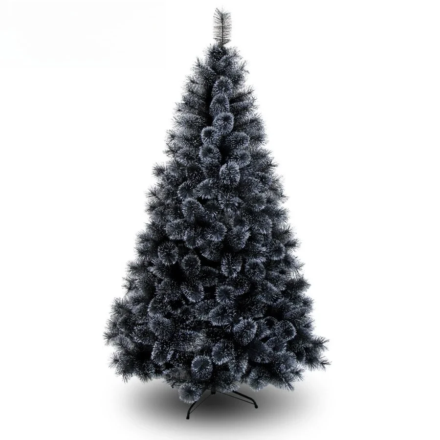 

1.5 meters black pine needle tree, silver laser powder encrypted pine needle Christmas tree 1.8 meters automatic Christmas tree