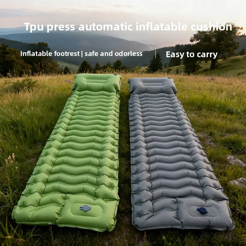 Camping tpu inflatable mat outdoor portable pressing inflatable sleeping mat hiking mountaineering single inflatable mat