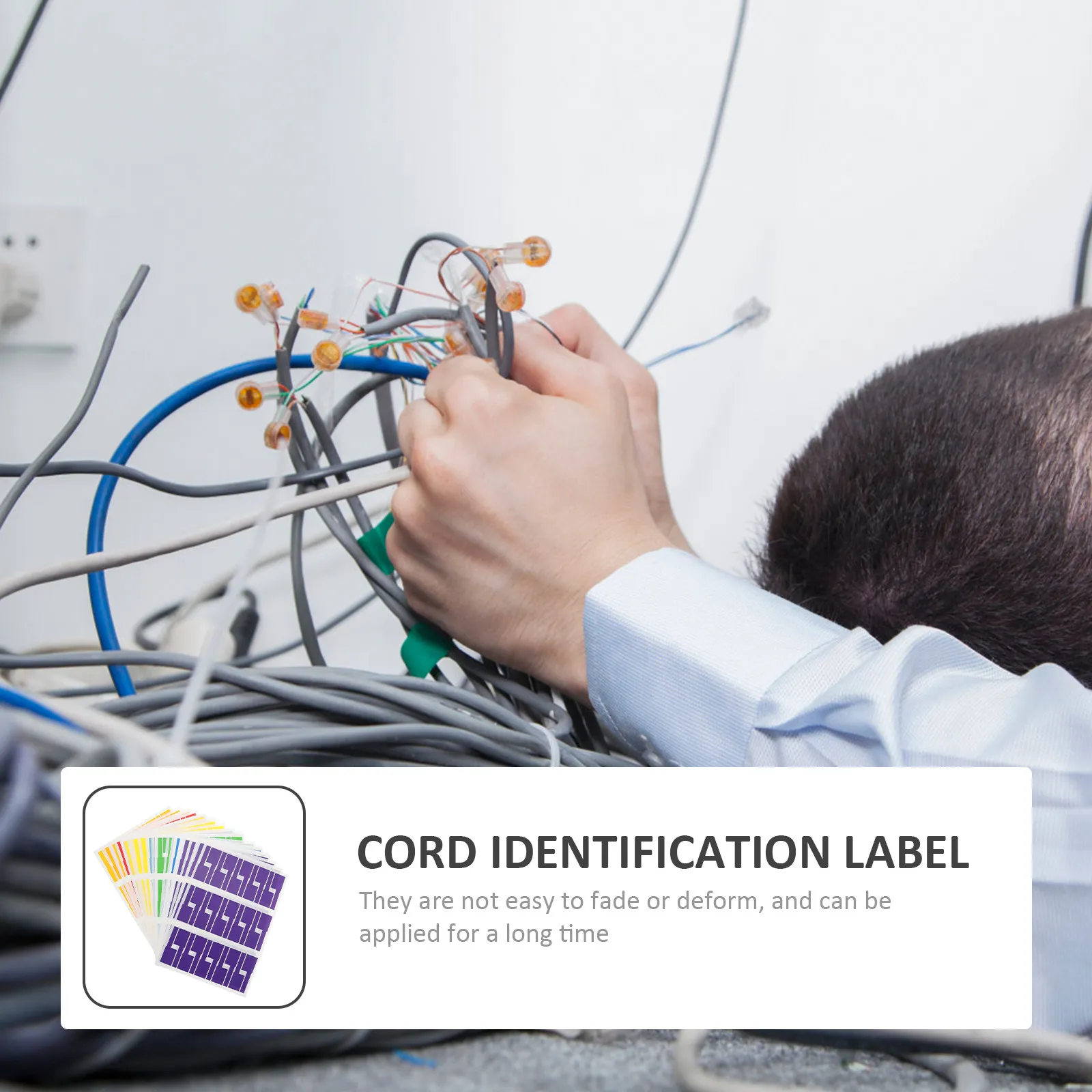 

40 Sheets Waterproof Cable Label Exquisite Workmanship Long-Lasting Cord Tags for Electronics Cable Labels Cord Labels