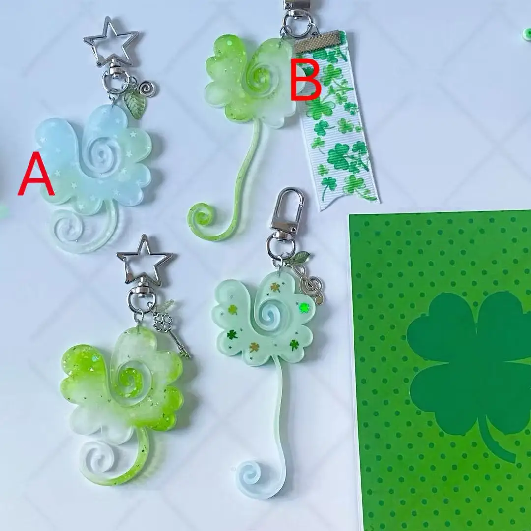 Clover Pendant Resin Casting Mold Silicone Mold Accessories Resin Liquid Mold Resin Keychain Silicone Mold Resin Mold