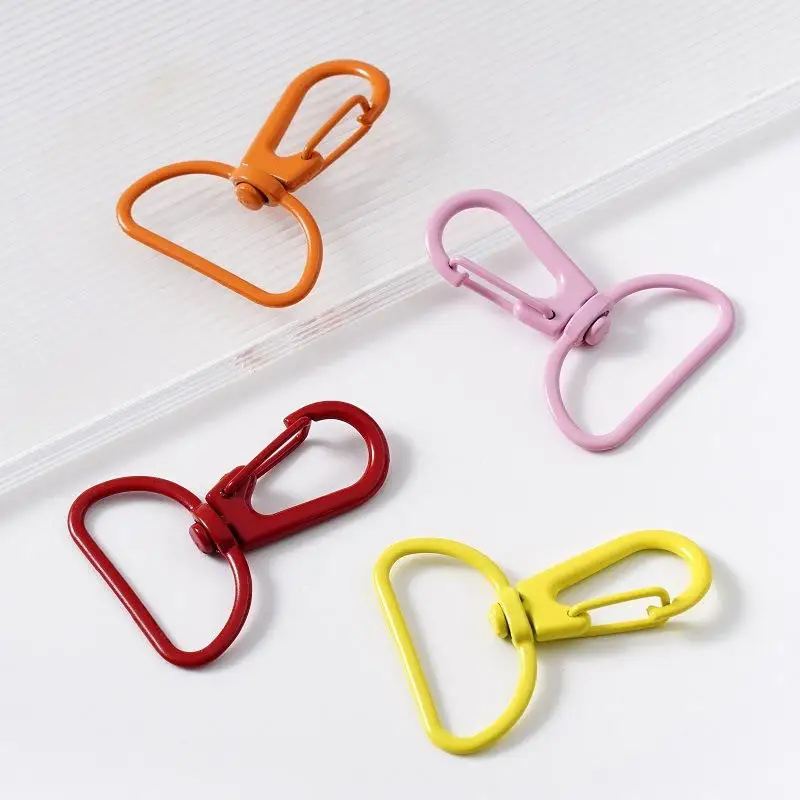 30pcs Semicircle Snap Buckles Keychain Lobster Clasps For Making Key Ring Hooks Handcraft Jewelry Accessories