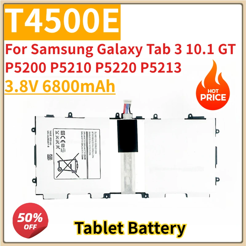 

New Replacement Tablet Battery 3.8V 6800mAh T4500E for Samsung Galaxy Tab 3 10.1 GT P5200 P5210 P5220 P5213