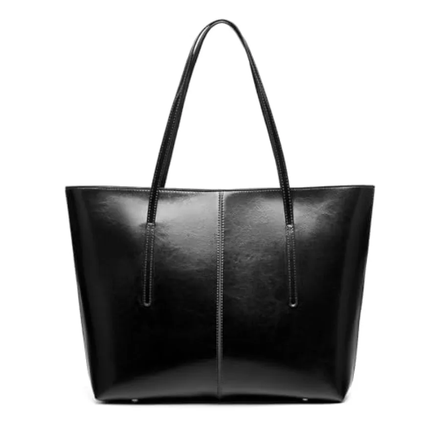 Genuine Leather Tote Bags Shoulder Bag for Women Top Handle Handbag Large Capacity Work Tote Purse