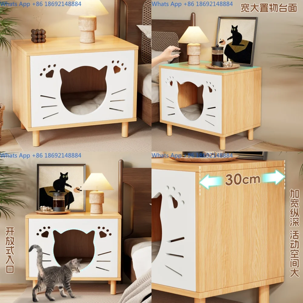 

Cat Bedside Cabinet Storage Shelf Minimalist Creative Home Cat House Small Pet Furniture