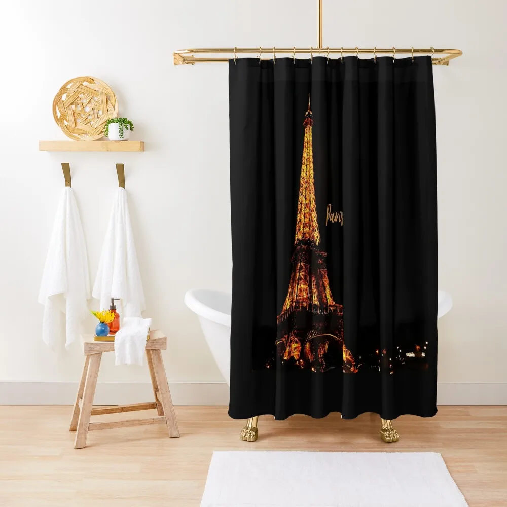 

Eiffel Tower At Night Shower Curtain For Shower Transparent Bathroom Shower Modern Bathroom Accessories Anime Bathroom Curtain