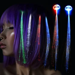 Cyberpunk LED Fibra ottica Forcine luminose Shine Treccia Modellazione Puntelli di Halloween Fascia Bar KTV Forcina decorativa Cravatta per capelli