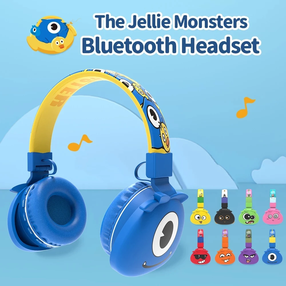 Mới Hoạt Hình Tai Nghe Không Dây Bluetooth Gập Stereo Dễ Thương Quái Vật Tai Nghe Cho Iphone Xiaomi Điện Thoại Trẻ Em Bé Trai Bé Gái Tặng