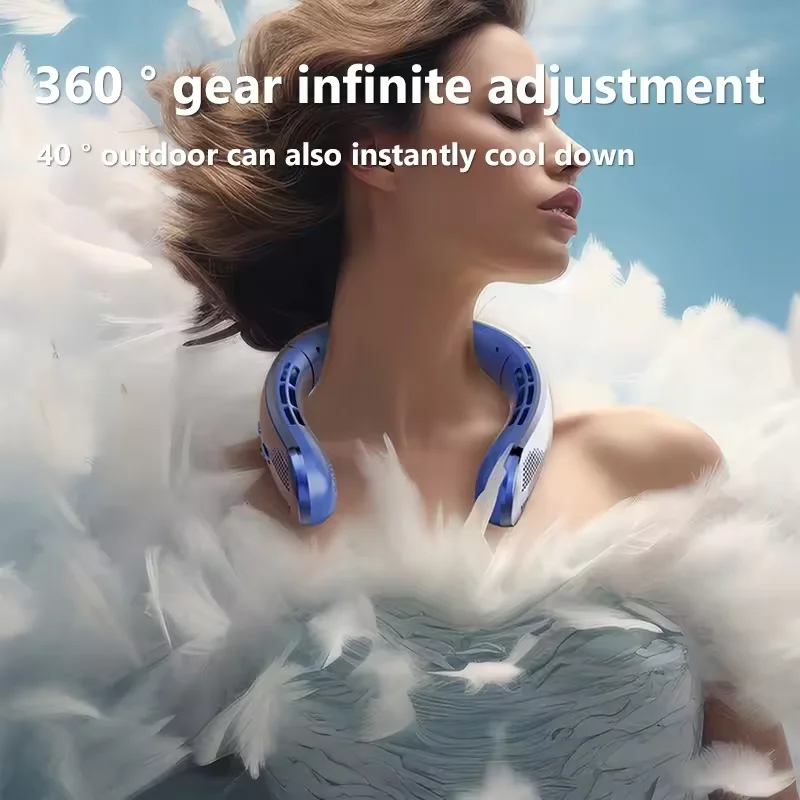 Xiaomi 8000mAh USB Hanging Neck Fan Portable Bladeless Mini Rechargeable Mute LED Digital Display Handheld Electric Air Cooler - Image 2