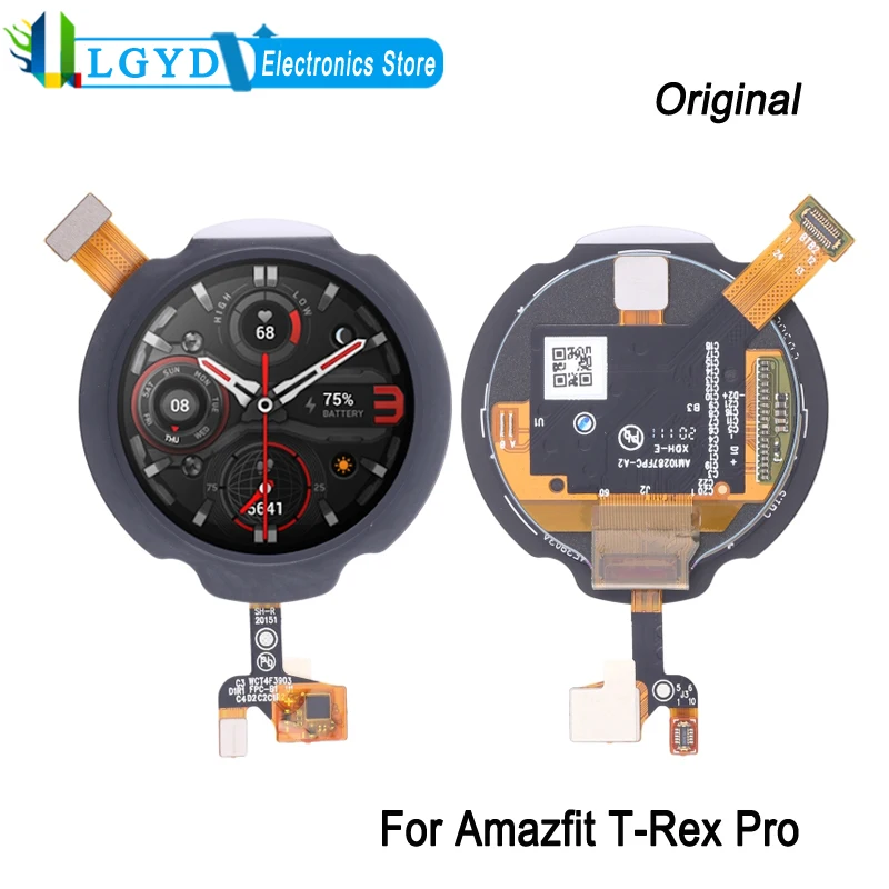 1.3-inch AMOLED LCD Screen For Huami Amazfit T-Rex Pro Smartwatch Display with Digitizer Full Assembly Replacement Part