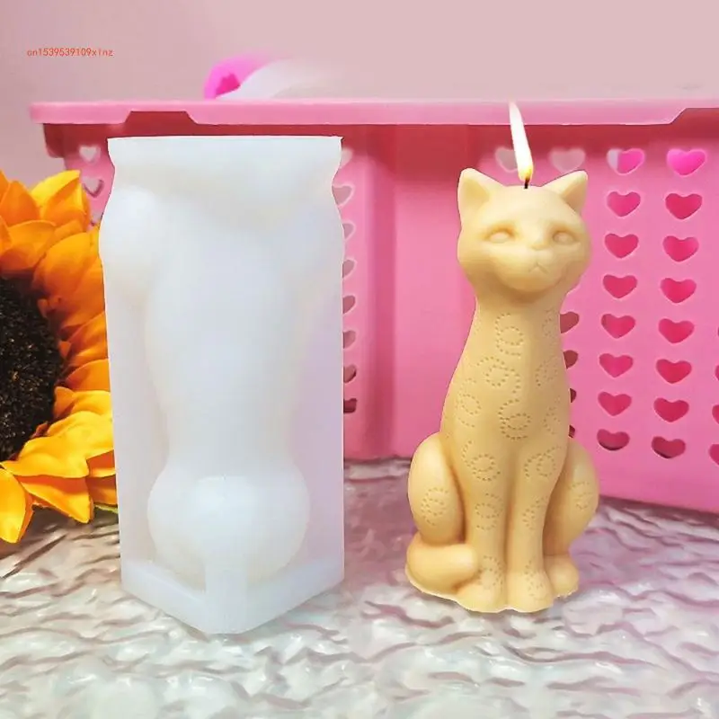 Moule en Silicone pratique robuste, accessoire pour fournitures artisanales, jolies Figurines chats 3D en matériaux en