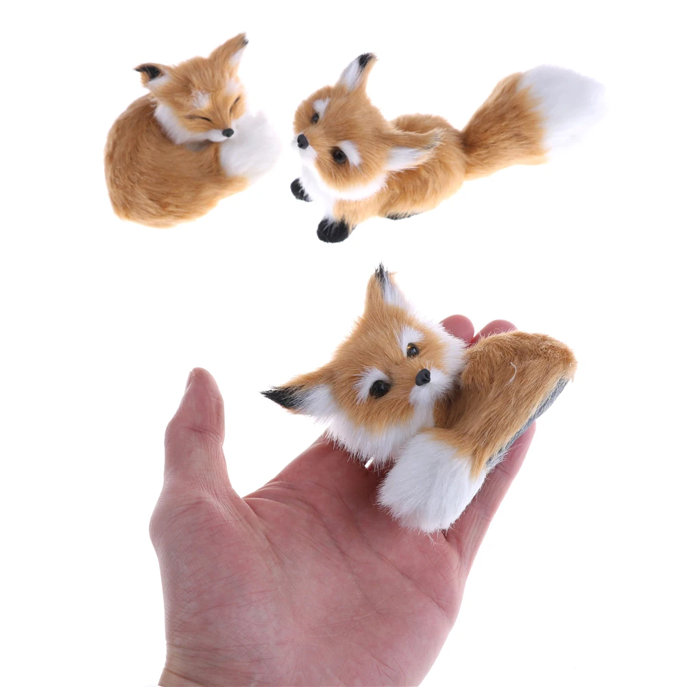 

Hot Brown Simulation Fox For Home Decoration Birthday Gift Polyethylene Furs Squatting Model Toys