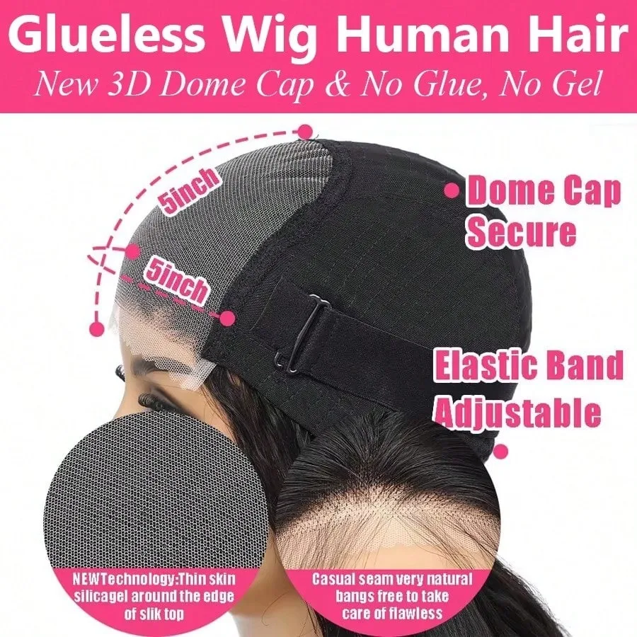 38 بوصة قبل قطع 5X5 Hd الدانتيل إغلاق شعر مستعار غلويليس الباروكات شعر الإنسان جاهز لارتداء العظام شعر طبيعي مفرود الباروكات