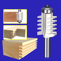 HUHAO 12.7mm Shank Rail Reversible Finger Joint Glue Router Bit Cone Tenon Woodwork Cutter Woodworking Tools Wood Router Cutter