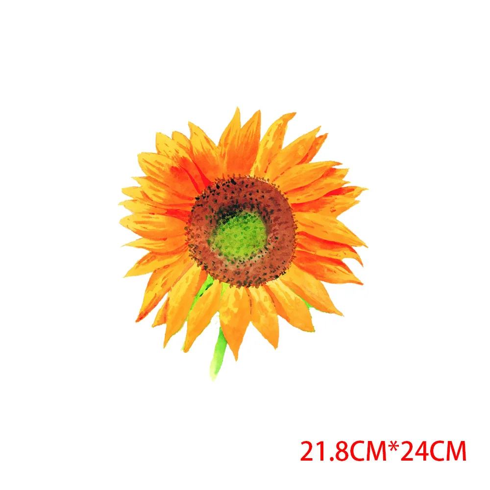 Flower Patches for Clothing Heat Transfer Fashion Appliques for Clothing Thermo Sticker Iron on Vinyl Embroidery Patch Appliques