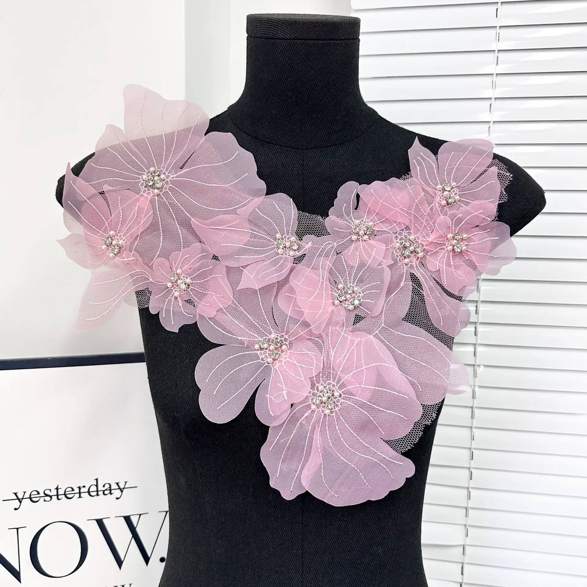 Hand Embroidery Beaded Decorative Collar Dress Performance Dress Dance Dress Headwear Garment Accessories