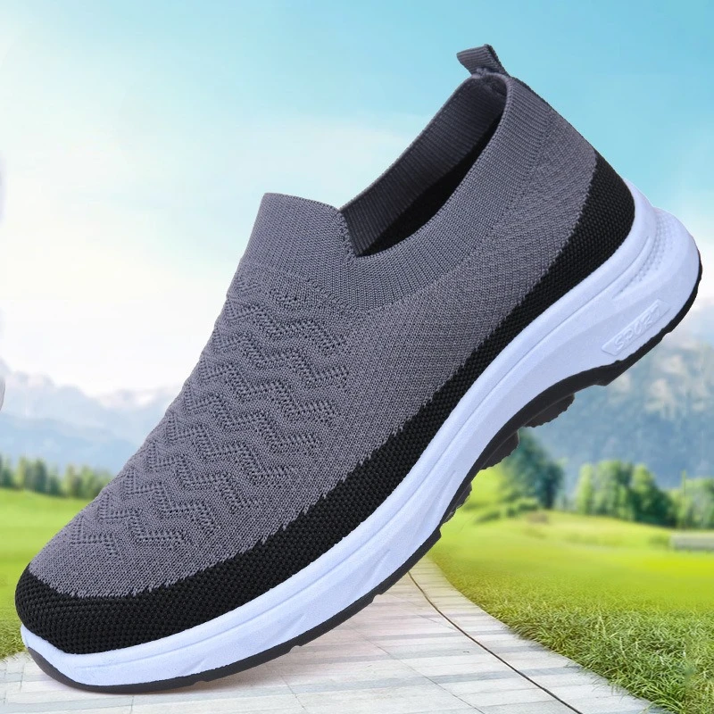Novedad de verano, zapatos para caminar sin cordones para hombre, zapatillas informales ligeras y cómodas de malla transpirable, antideslizantes, Zapatillas para Hombre