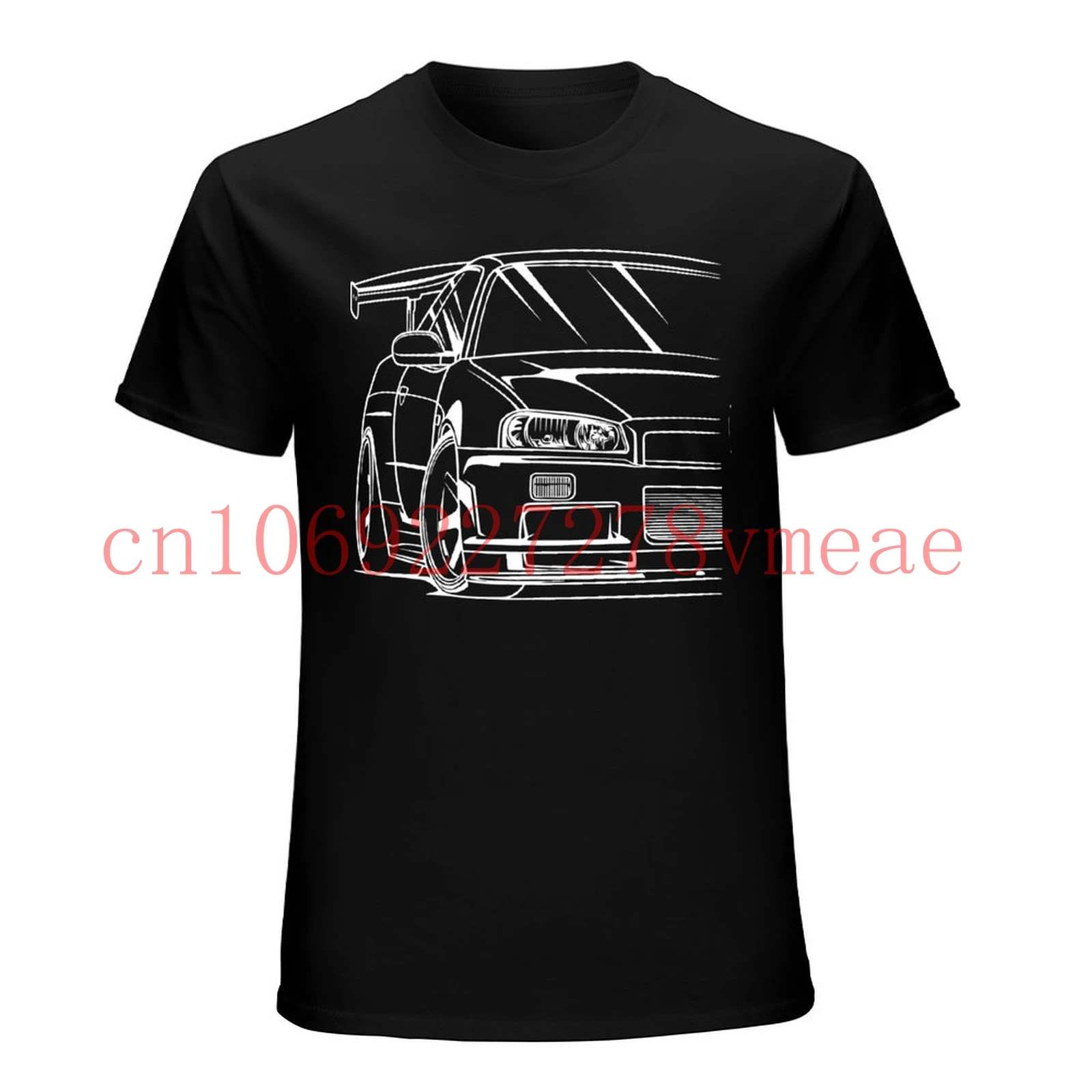 Japan Classic Car Skyline R34 JDM TUNER CAR APPAREL TURBO GT-R AUTOMOTIVE T-SHIRT  Fashion Hot sale 100% cotton