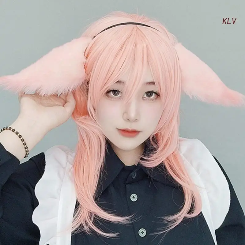 Cosplay Cartoon Roze Kleur Vossen Oren Haar Hoepel Vrouw Make-Up Hoofdband Voor Easter Halloween Cosplay Haaraccessoires
