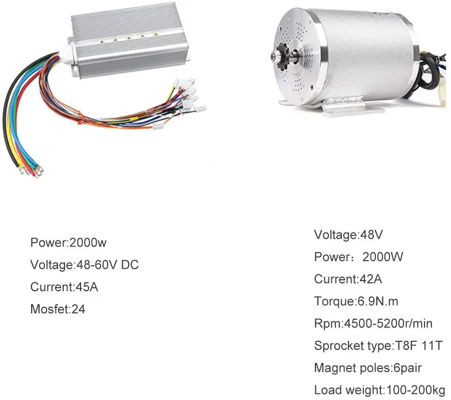 48V 2000W Mid Drive Motor DC Brushless Controller 45A