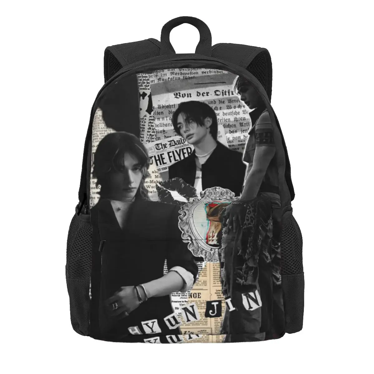 

Hyunjin Collage Backpack Daypack Large Capacity Kids BookBag School Bag Shoulder Bags for Men Women