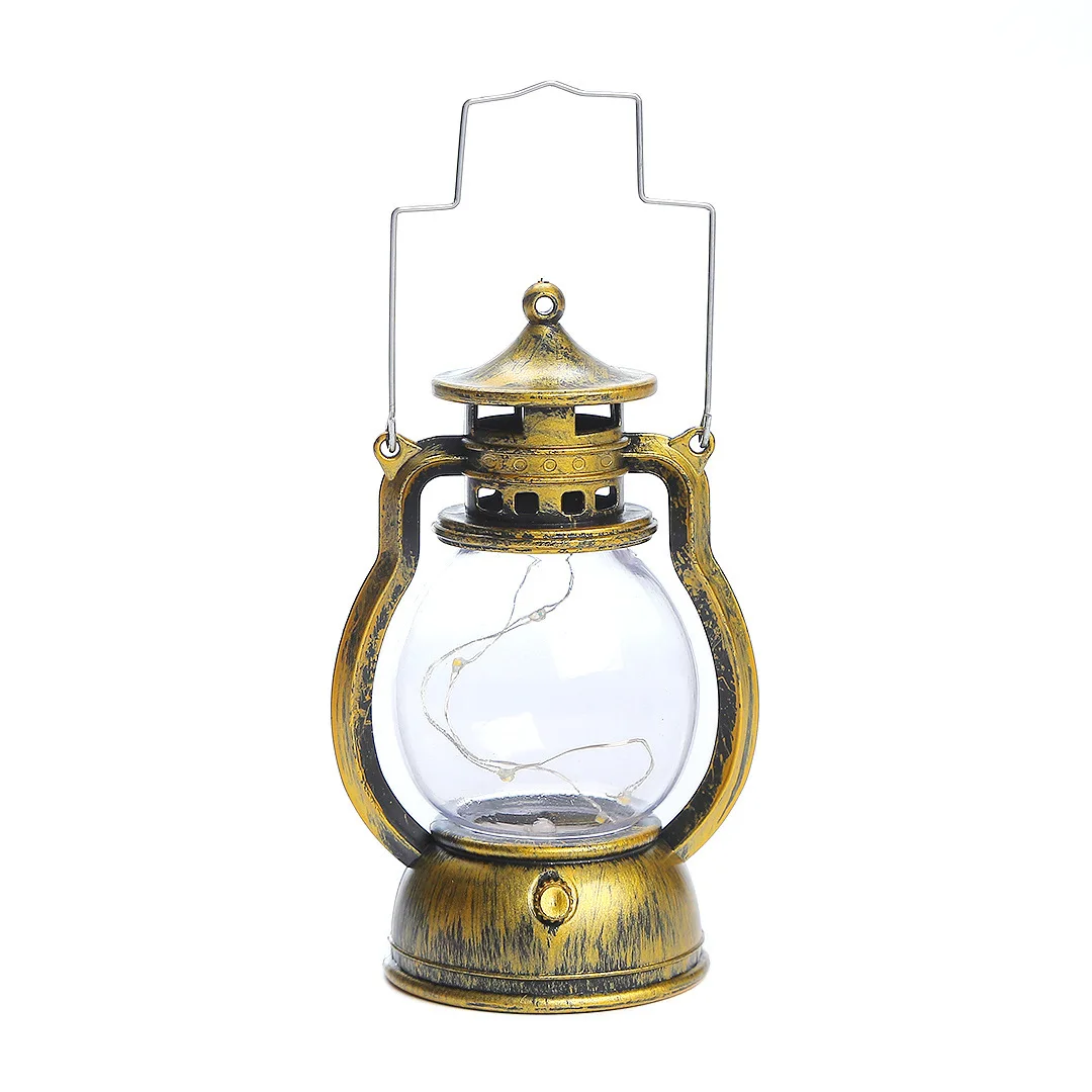 Vintage Oil Lamp Camping Lanterns Portable Battery Retro LED Kerosene Lantern Party Decoration Christmas Gift